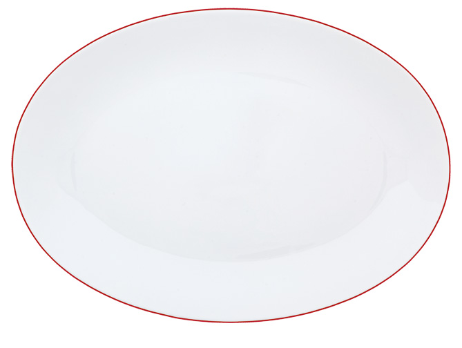 Oval dish large vermilion - Raynaud